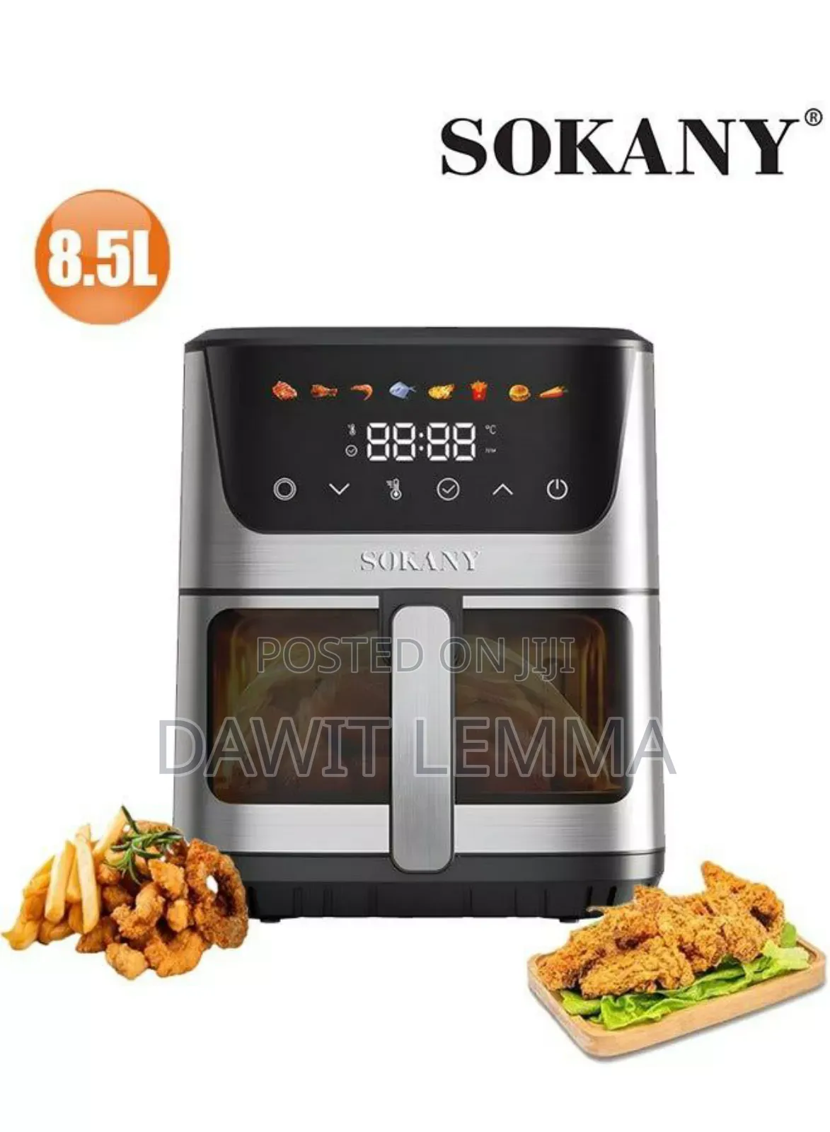 Sokany Digital Air Fryer 8.5 ሊትር - 2000w