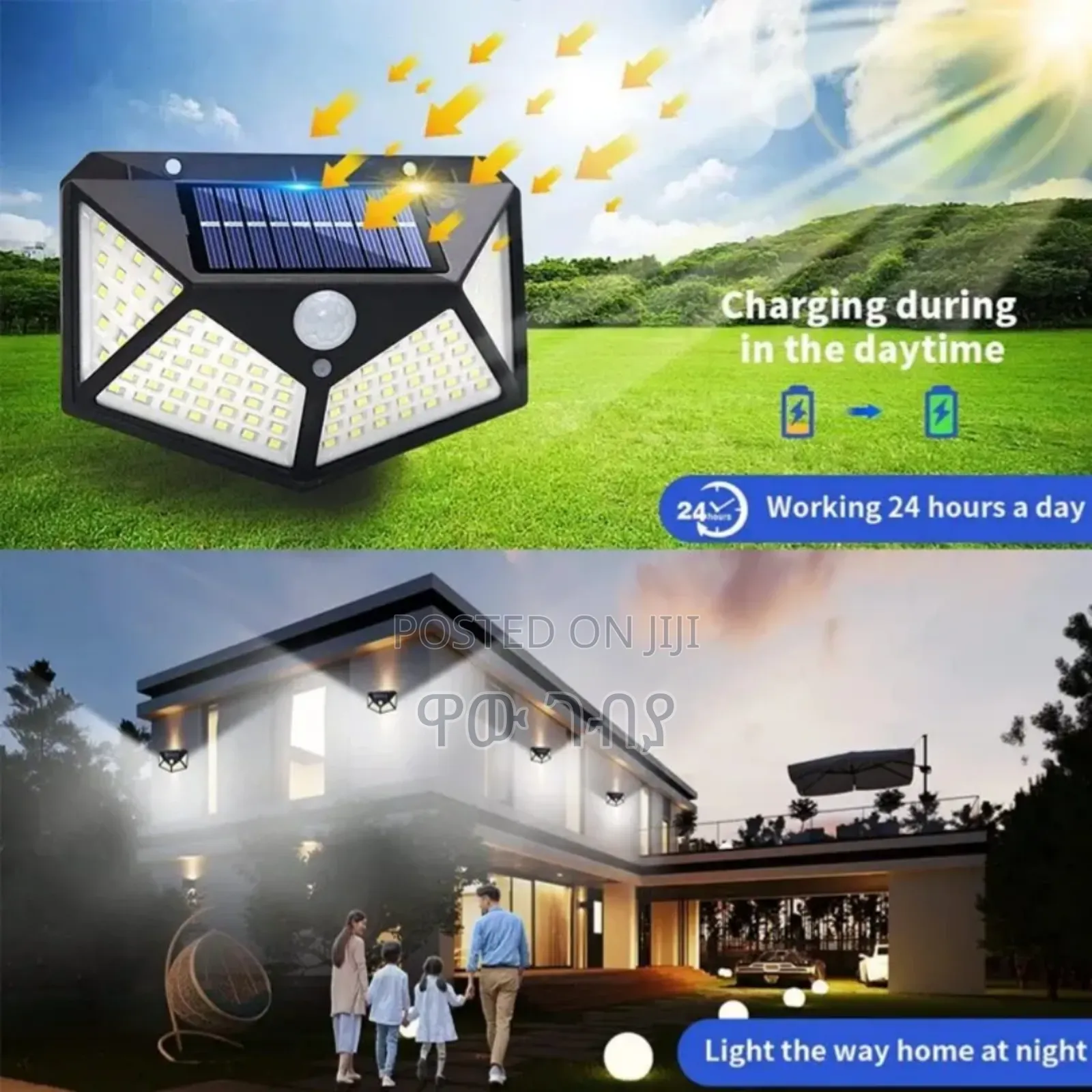 Solar-Powered Led Motion Sensor Security Light