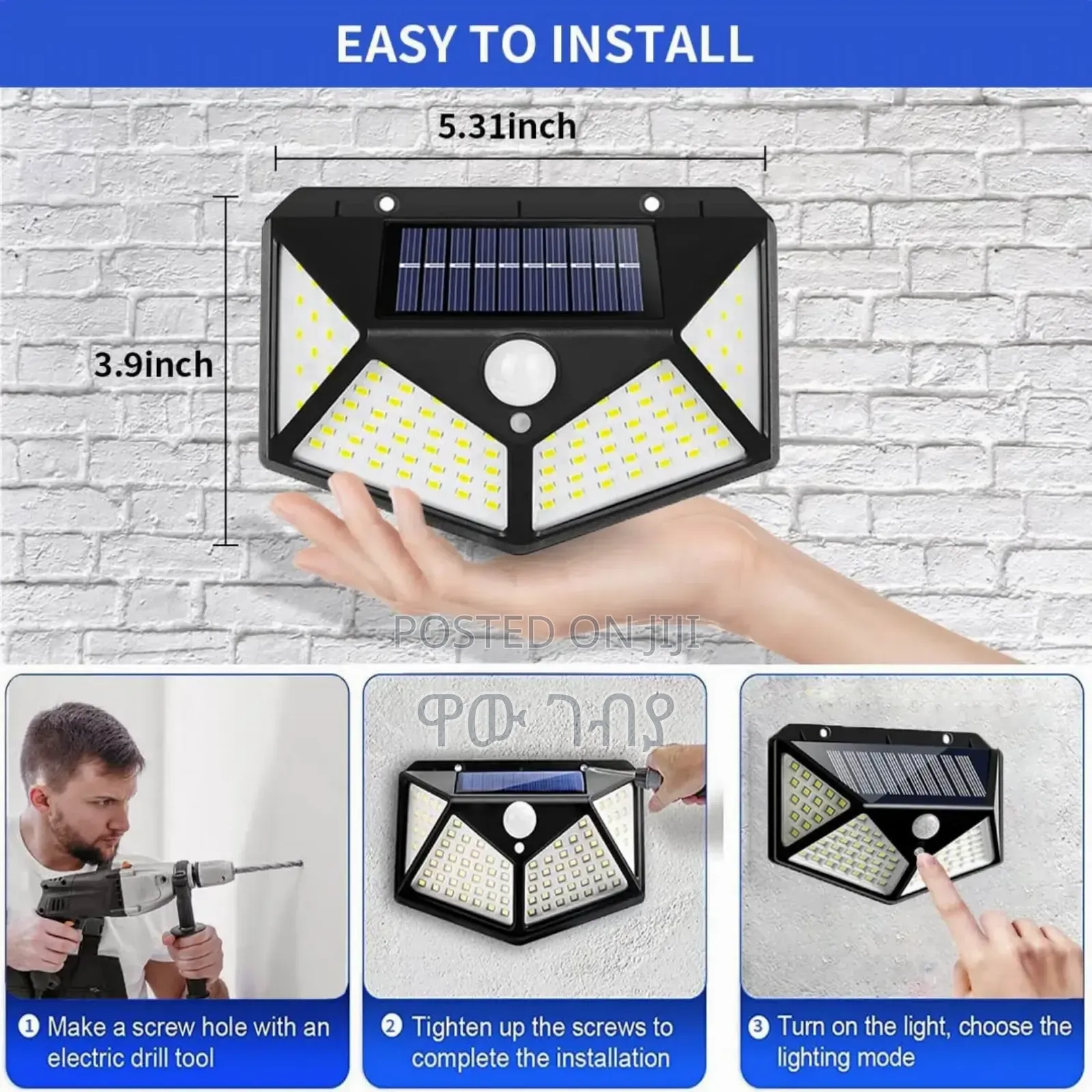 Solar-Powered Led Motion Sensor Security Light