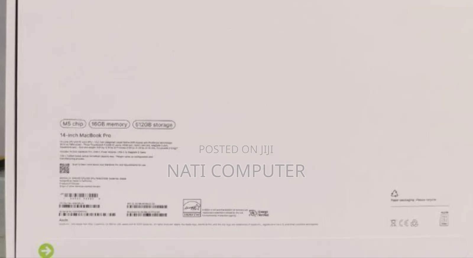 New Laptop Apple Macbook Pro 2025 M5 14-Inch 16GB Apple M5 SSD 512GB