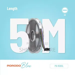 Orginal Porodo Blue Sound Reactive RGB Strip Light With Remote Control