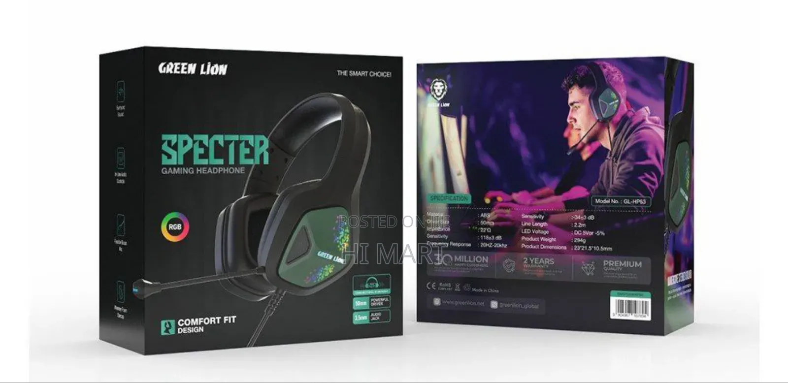 High Quality Green Lion Specter Gaming Headphone
