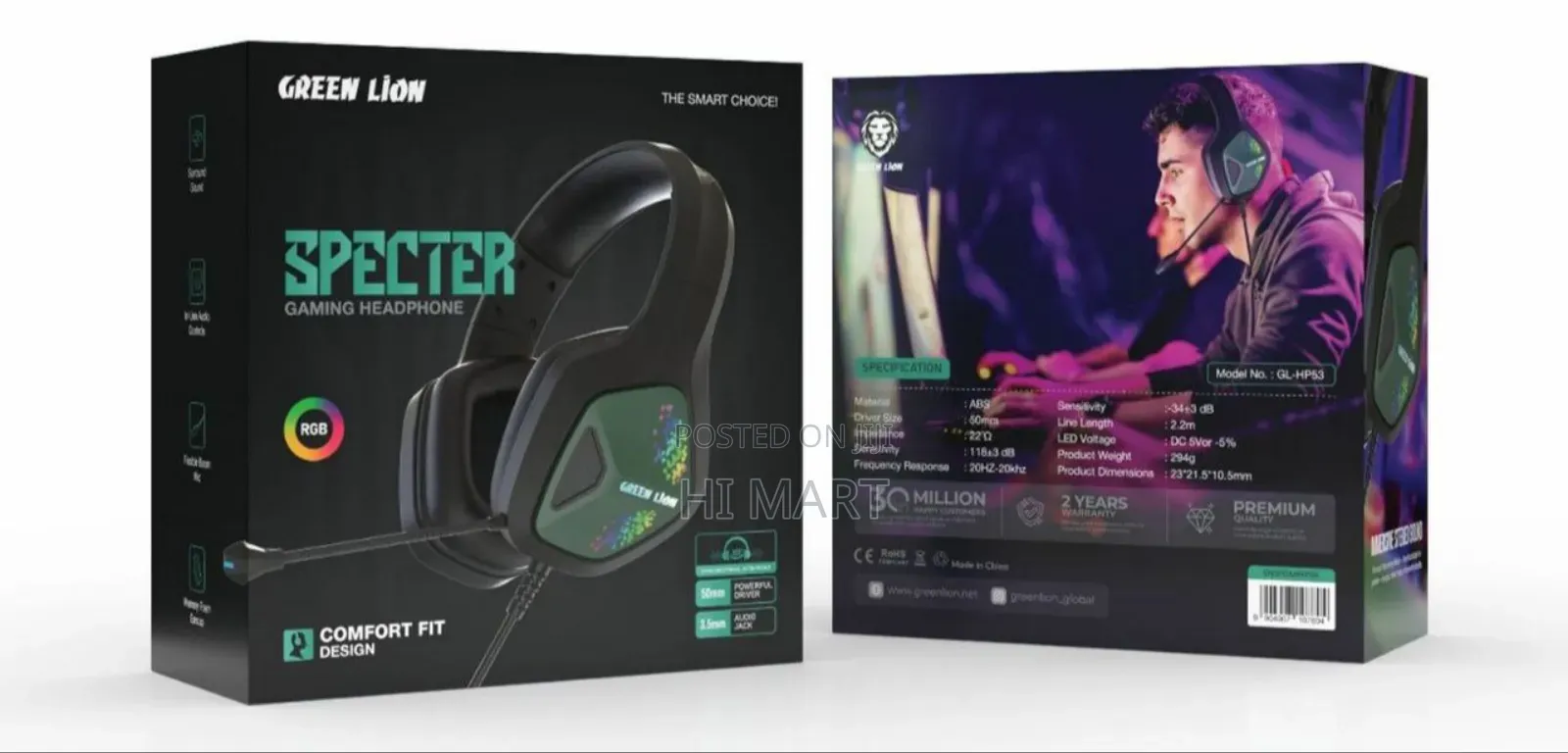 High Quality Green Lion Specter Gaming Headphone