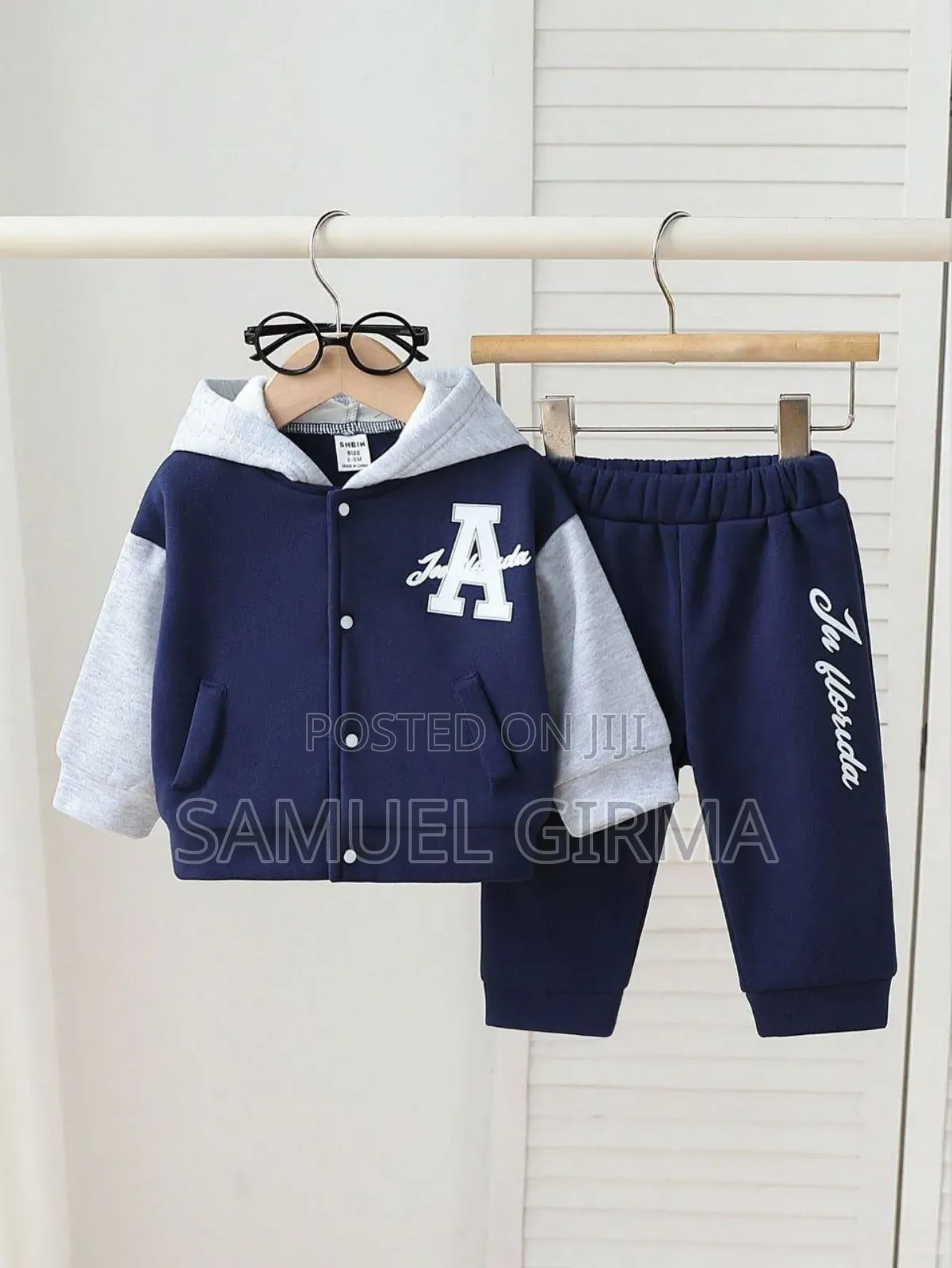 Mk- 0749 Toddler Boys Color Block Hoodie Jacket and Pant Set