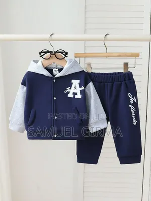 Mk- 0749 Toddler Boys Color Block Hoodie Jacket and Pant Set