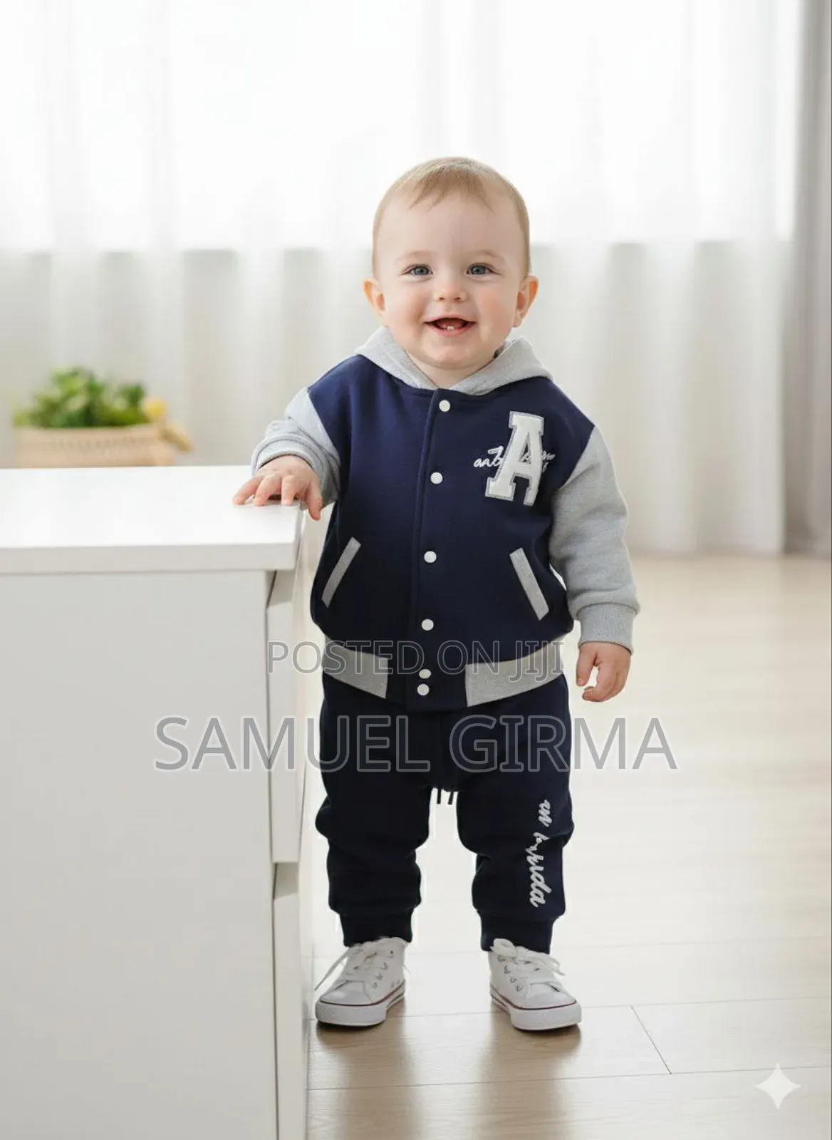 Mk- 0749 Toddler Boys Color Block Hoodie Jacket and Pant Set