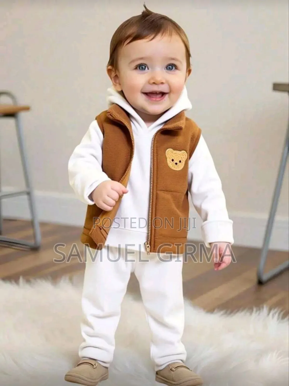 Mk- 0748p Cute Bear Warm 3 Piece Set Outfit