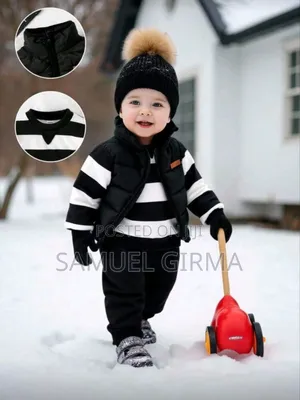 Boys Stripped Pullover, Pant and Vest Set