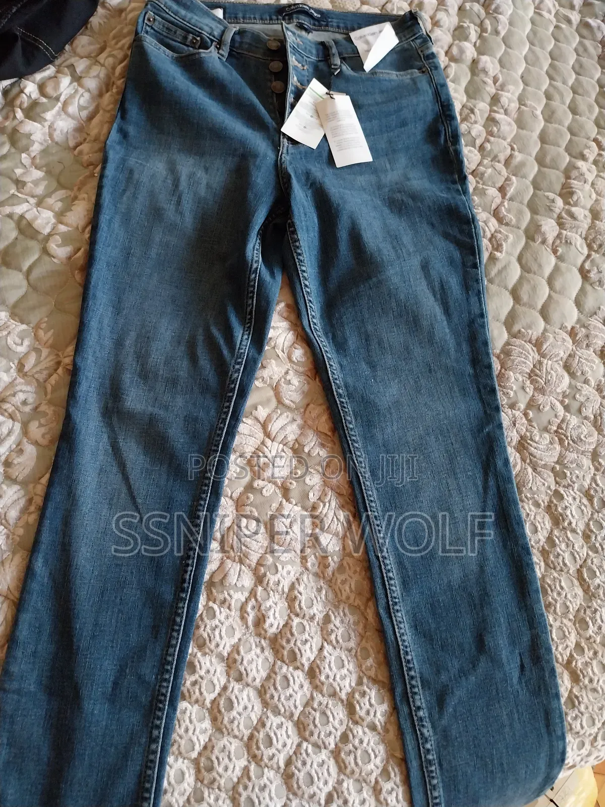 Pair of Women's Skinny High-Waist Denim Jeans.