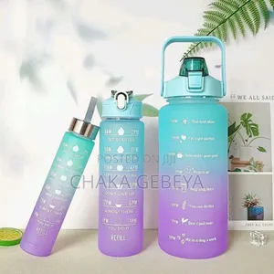 3-piece Insulated Water Bottle Set With Straw - 2l, 900ml, 300ml