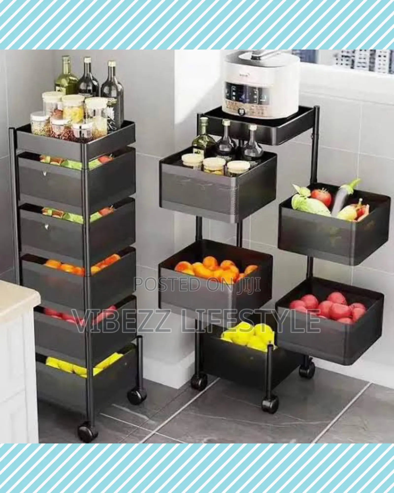5 Layer Moveable Kitchen Storage Rack