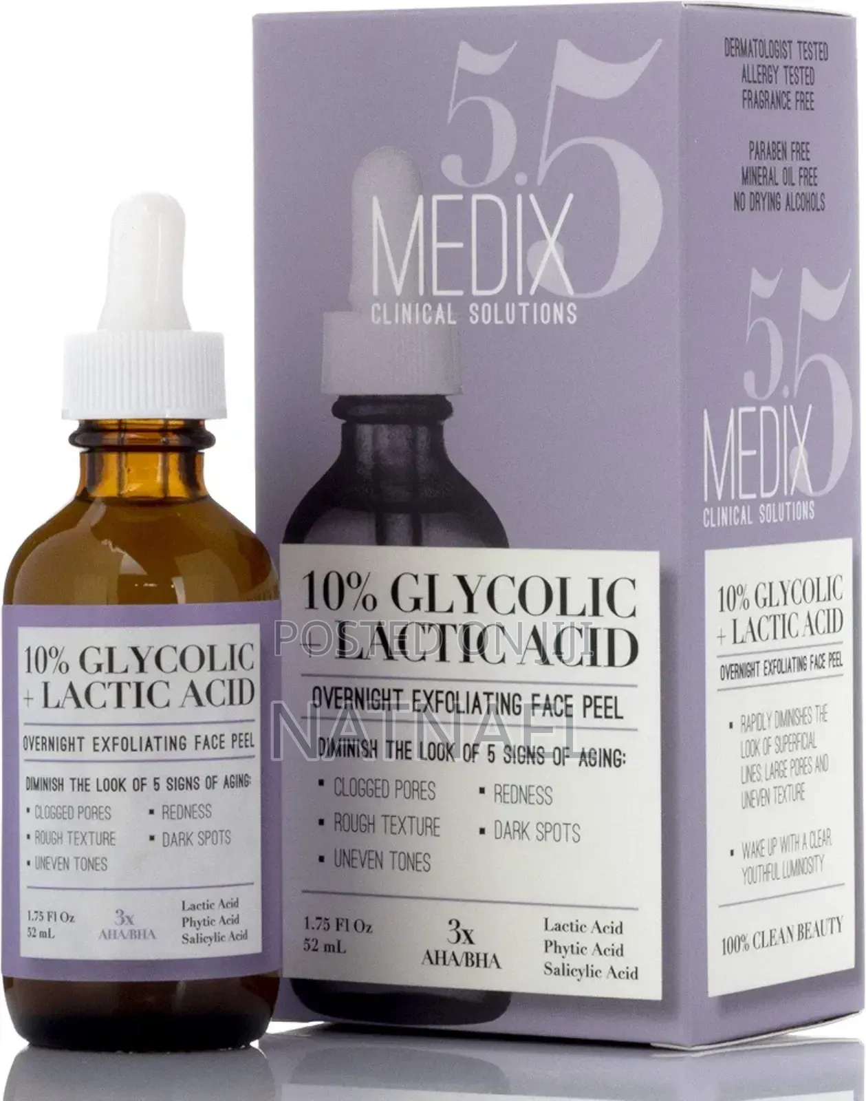 Medix 5.5 10% Glycolic + Lactic Acid Overnight Exfoliating Face Peel