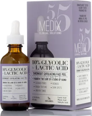 Medix 5.5 10% Glycolic + Lactic Acid Overnight Exfoliating Face Peel
