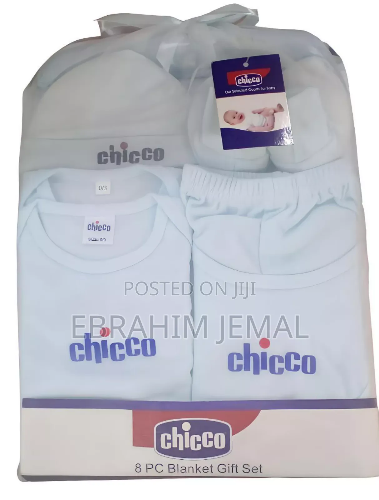 Chicco 8 Pc Blanket Gift Set 100% Cotton