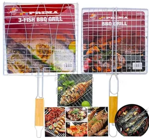 Almunium Barbeque Grill Net(3fish Capacity)