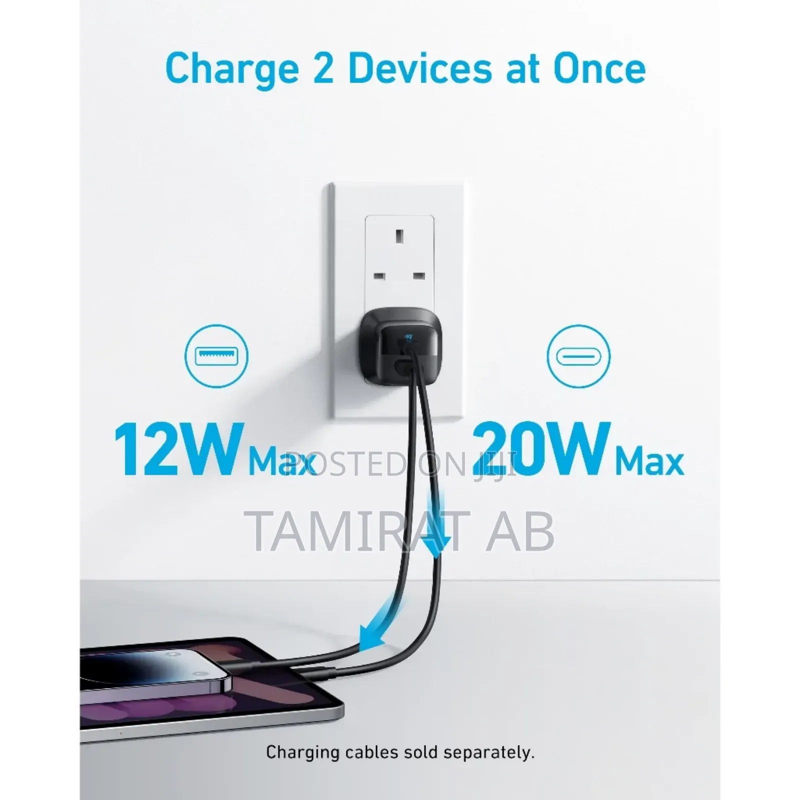Anker 323 33w Dual Port Charger With Usb-C Cable