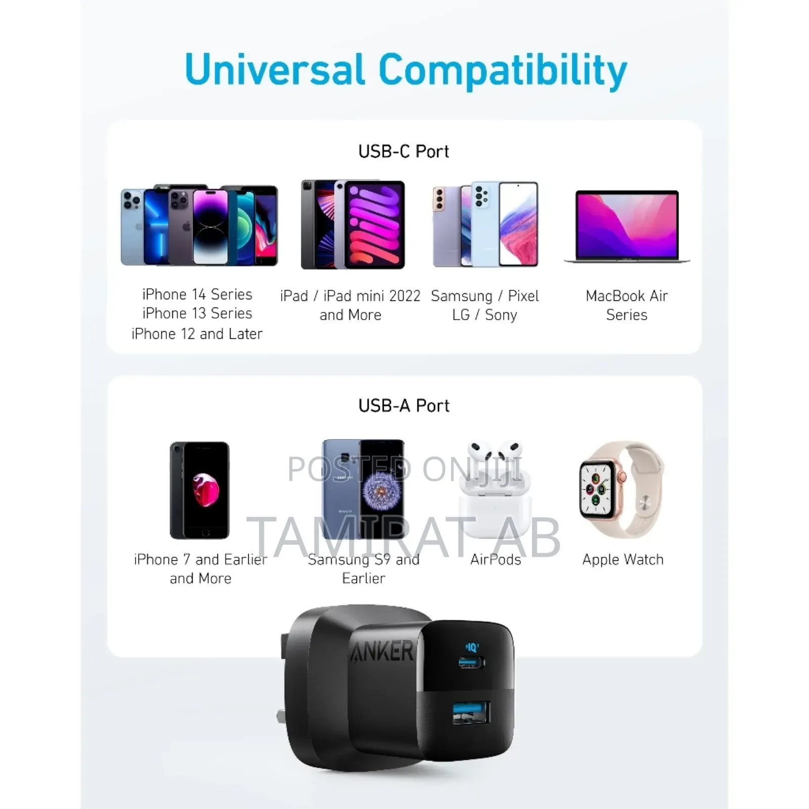 Anker 323 33w Dual Port Charger With Usb-C Cable