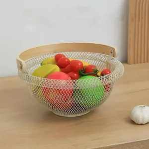 Round Metal Mesh Fruit Storage Basket