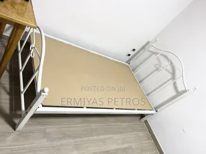 Metal Single White Bed