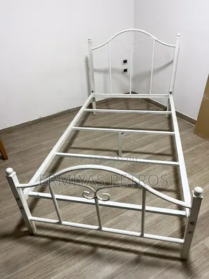 Metal Single White Bed