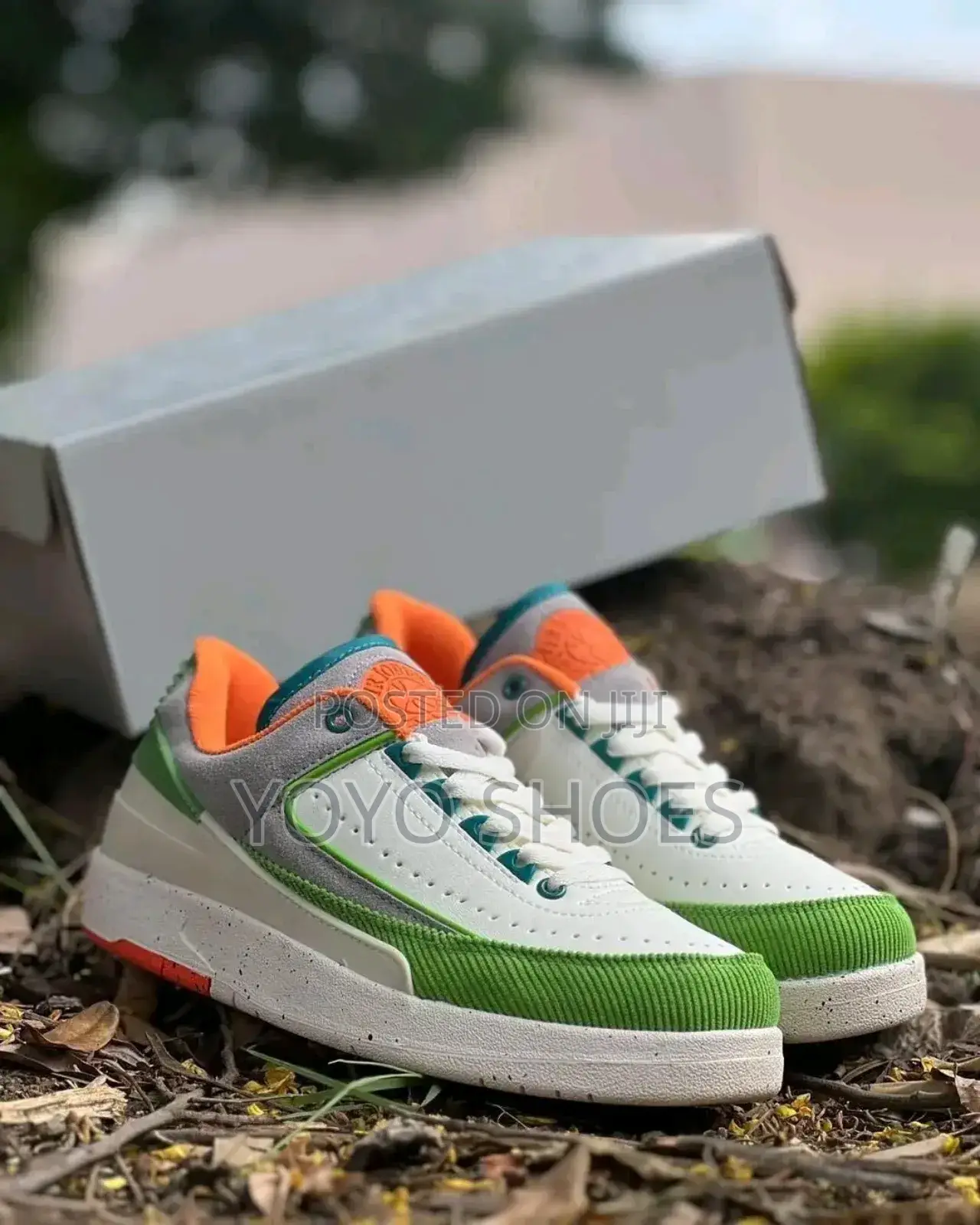 Air Jordan 2 Low Titan Green Orange Fashion Shoes