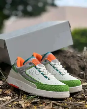 Air Jordan 2 Low Titan Green Orange Fashion Shoes