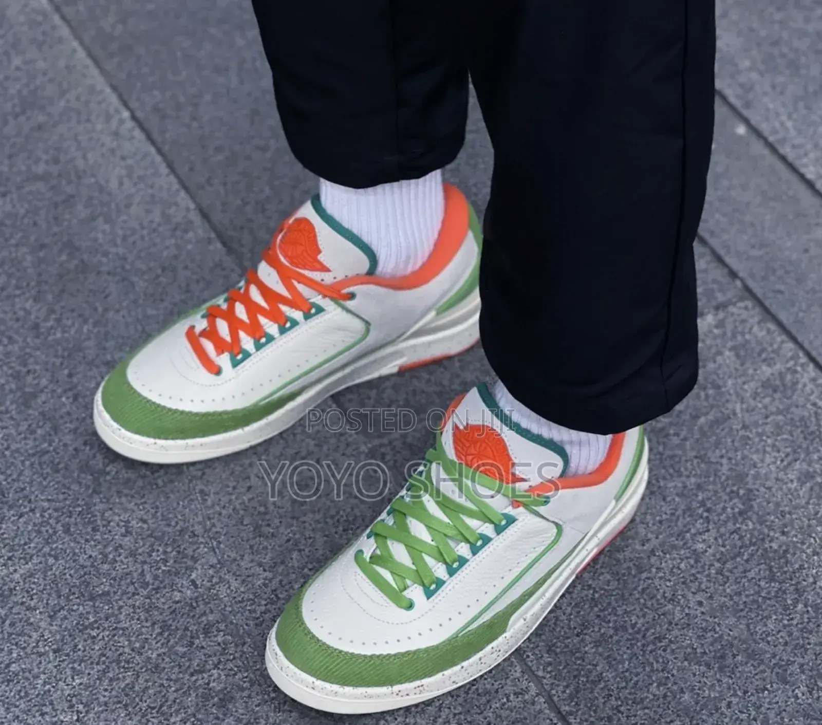 Air Jordan 2 Low Titan Green Orange Fashion Shoes
