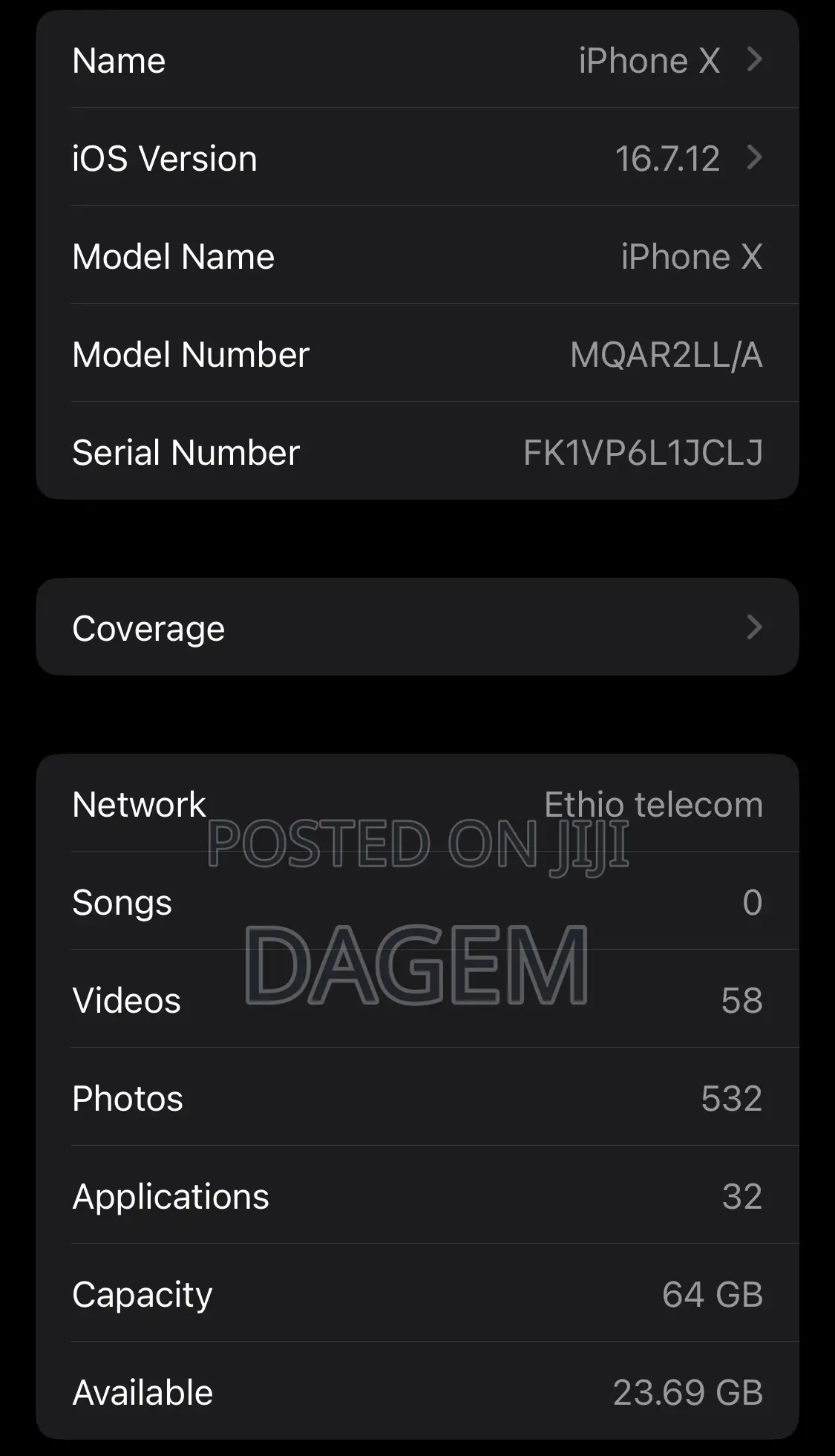 Apple iPhone X 64 GB White