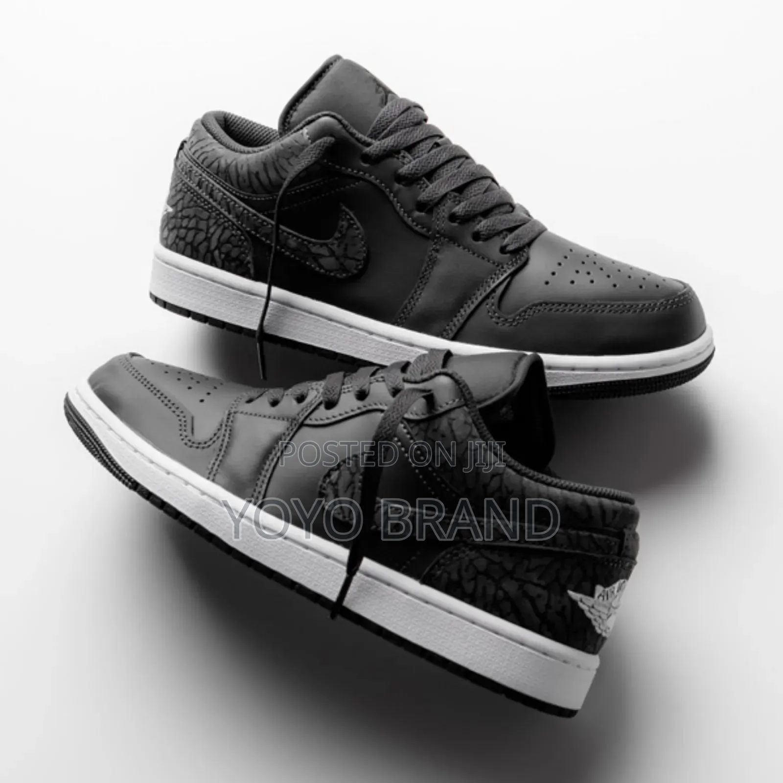 Air Jordan 1 Low Se Black Elephant Fashion Shoes