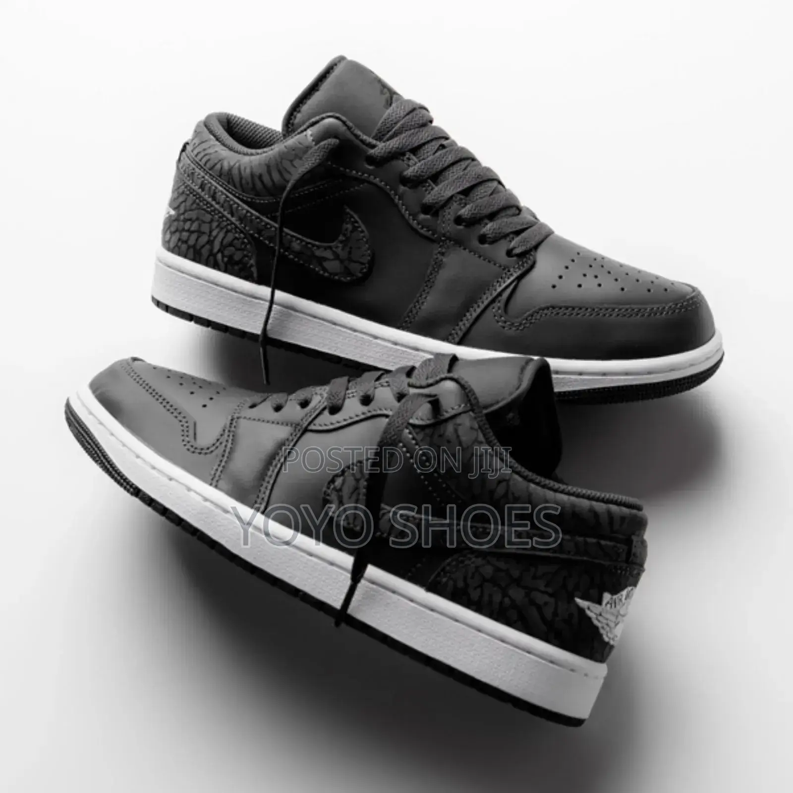 Air Jordan 1 Low Se Black Elephant Fashion Shoes