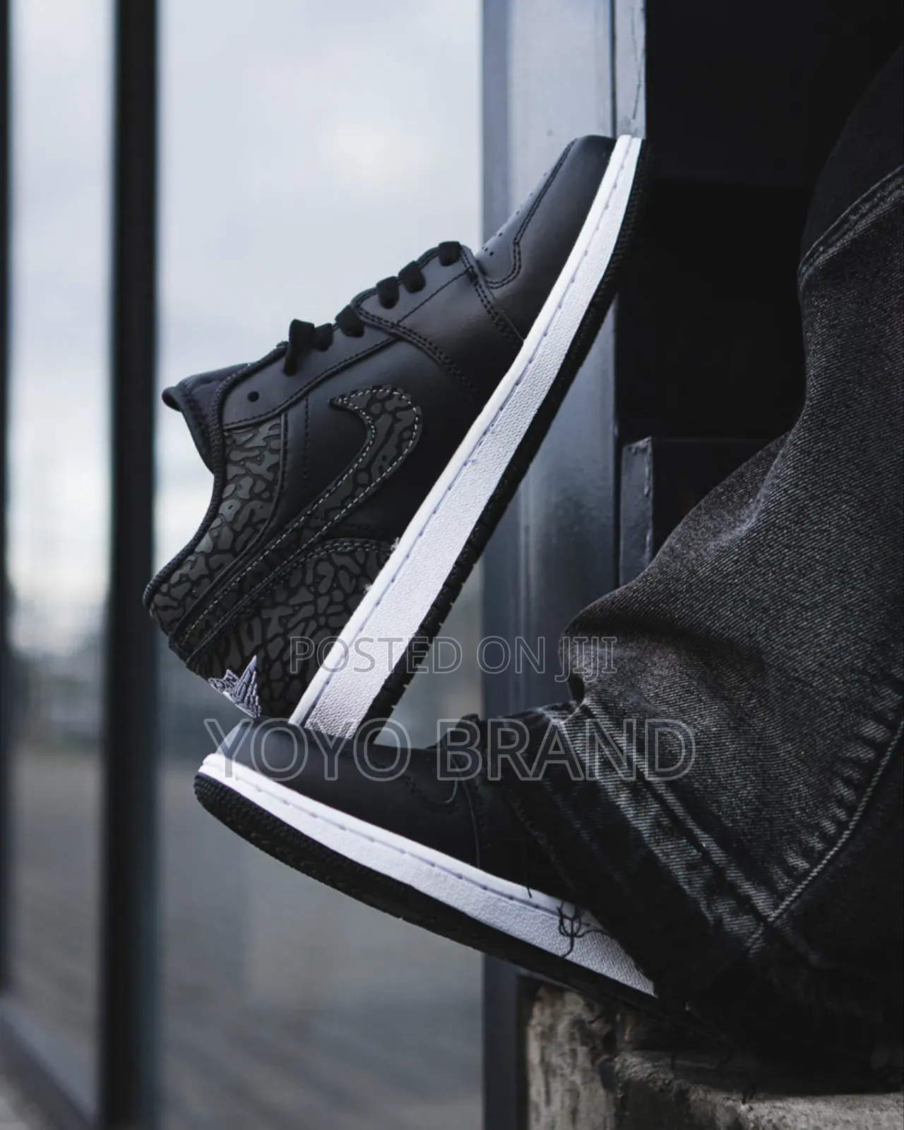 Air Jordan 1 Low Se Black Elephant Fashion Shoes