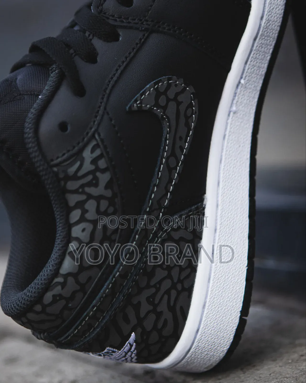 Air Jordan 1 Low Se Black Elephant Fashion Shoes