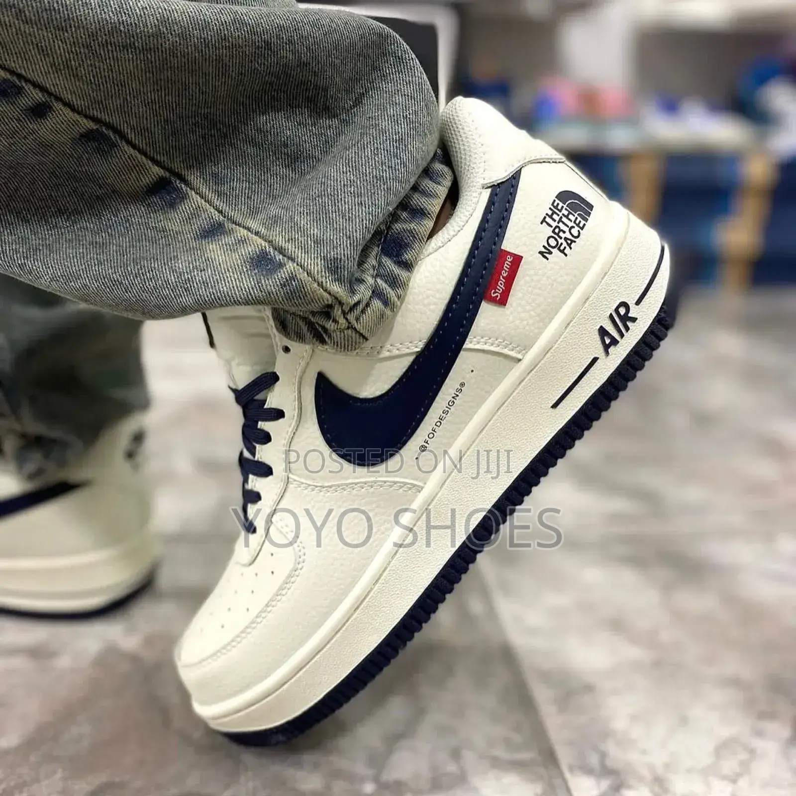 Nike Air Force 1 Supreme the North Face Blue Fashion Sneaker