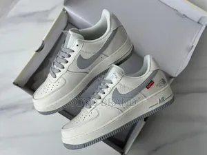 Nike Air Force 1 Supreme the North Face White Gray Fashion Shoes