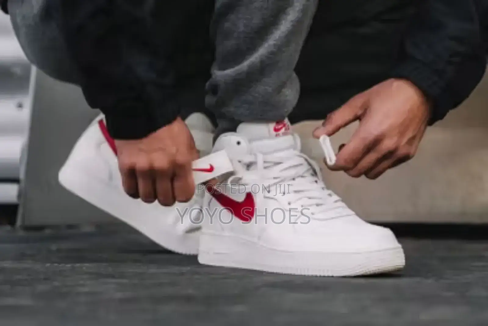 Nike Air Force 1 High Og White Red Strip Fashion Boots