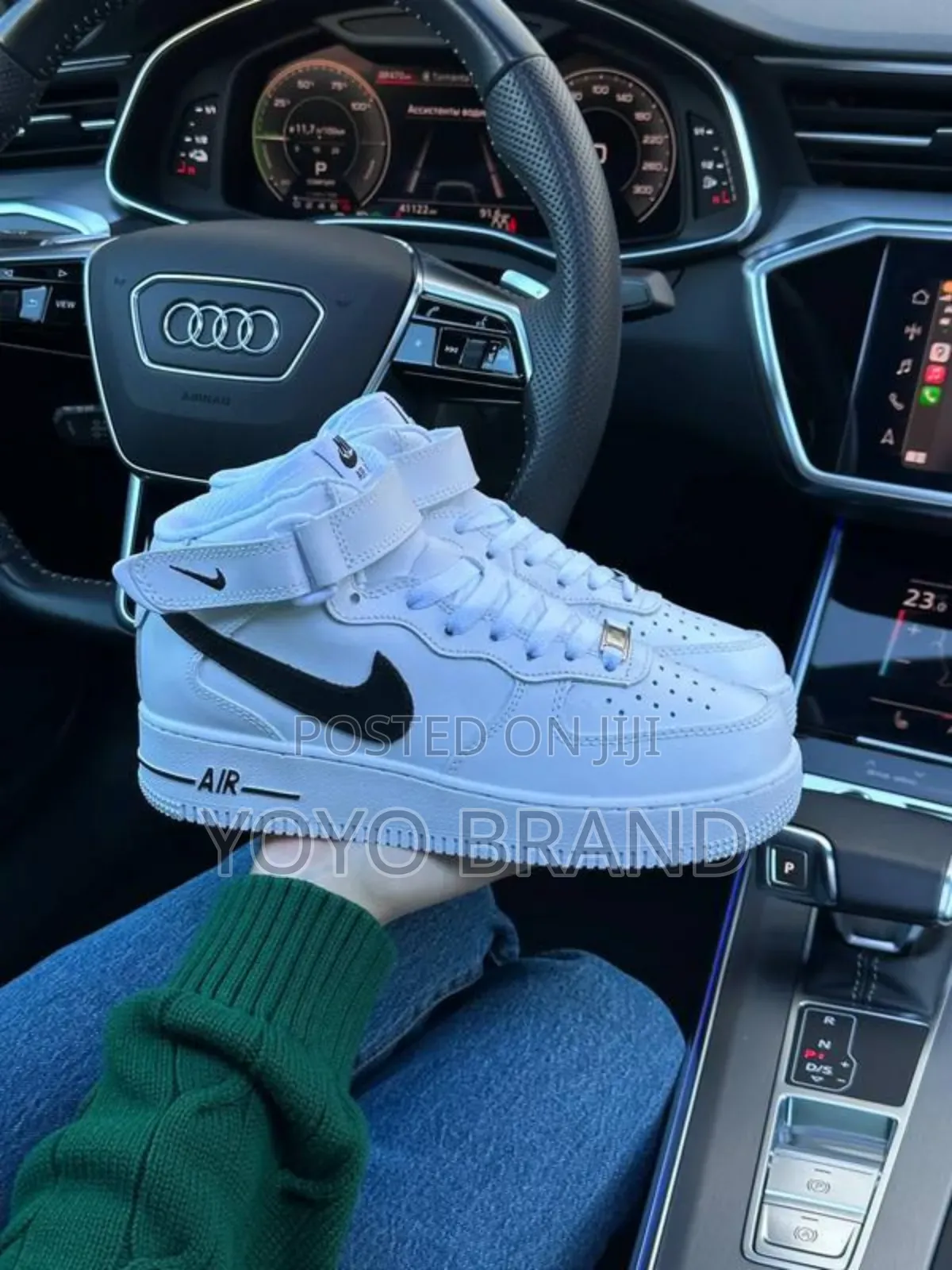 Nike Air Force 1high Og White Black Strip Fashion Boots