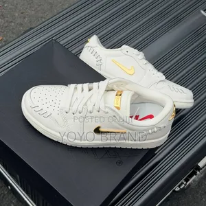 Air Jordan 1 Low Mm Sail Metalic Gold Fashion Shoes