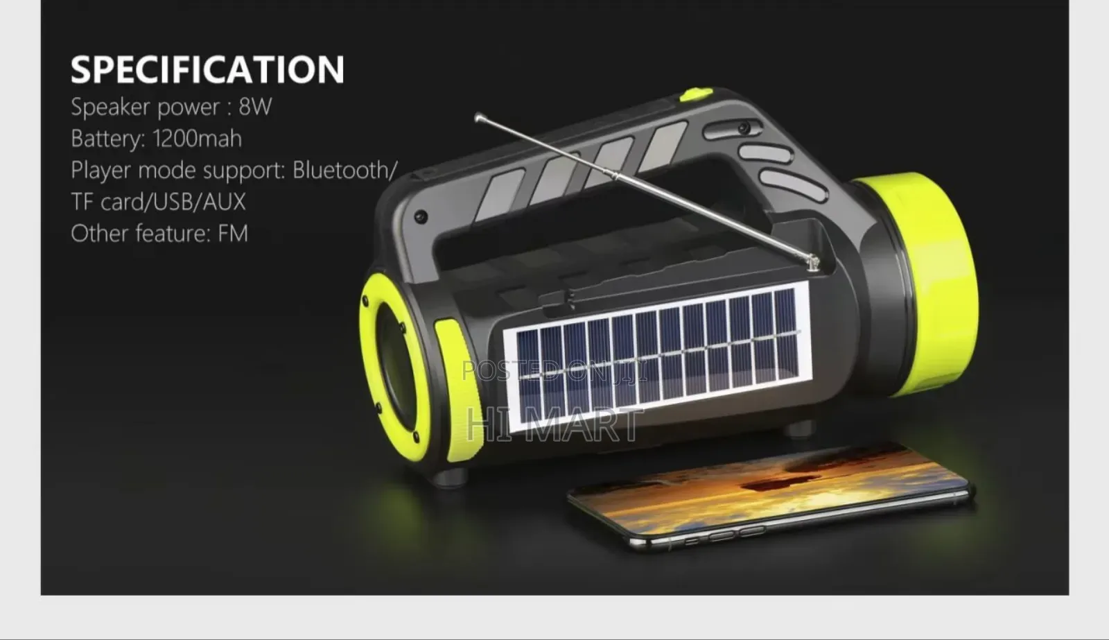 2in1 Solar Light With Wireless Speaker