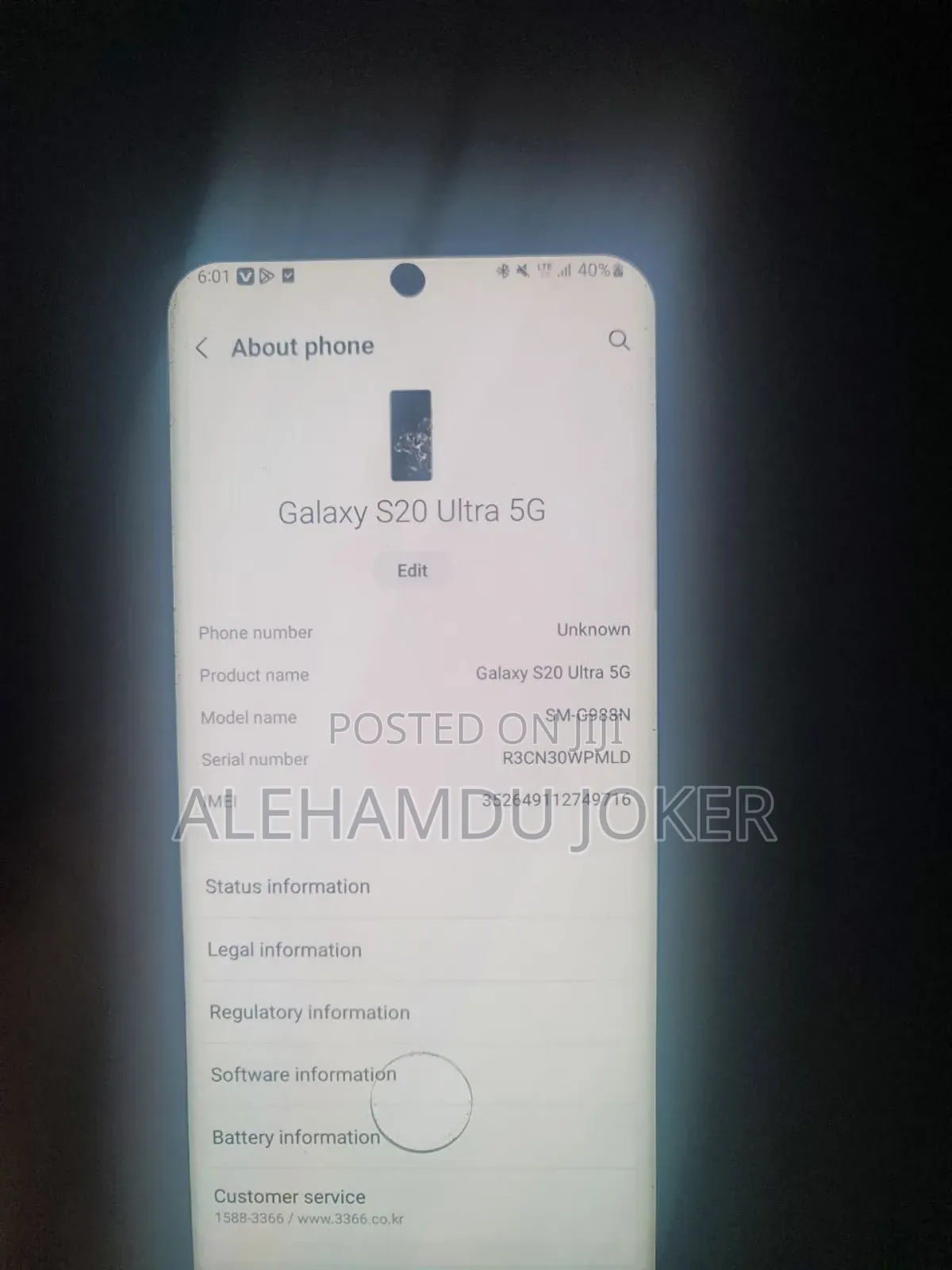 Samsung Galaxy S20 Ultra 256 GB