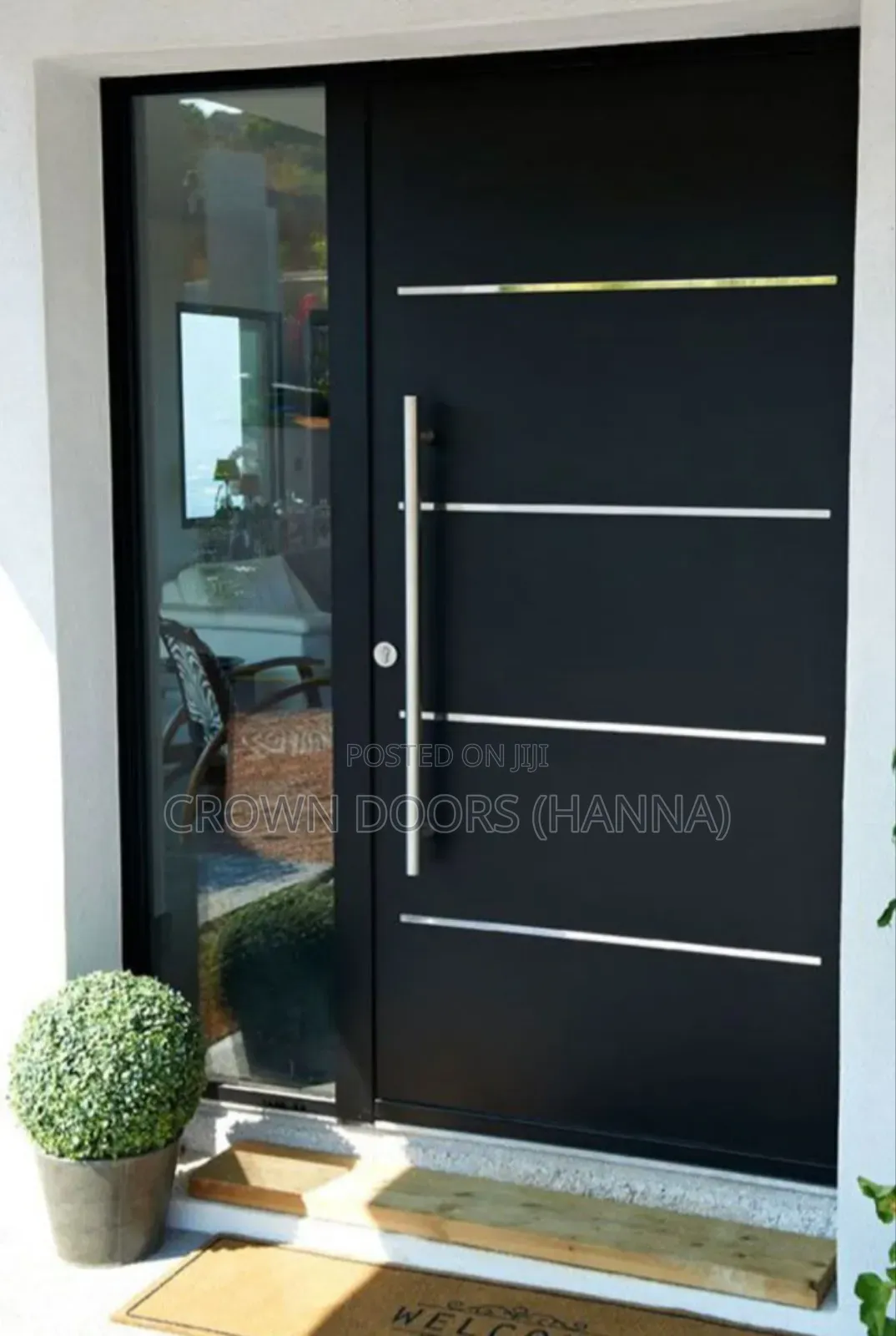 Crown Door /Main Gates/ Made of Natural Stone Wooden Fiber