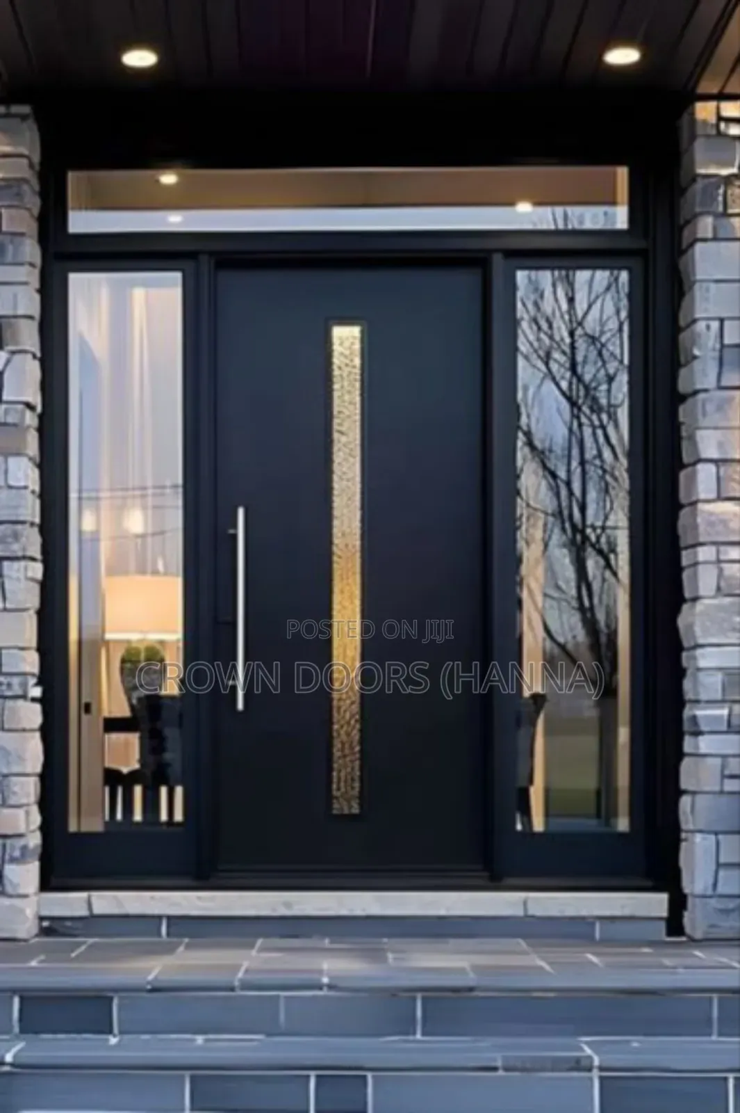 Crown Door /Main Gates/ Made of Natural Stone Wooden Fiber
