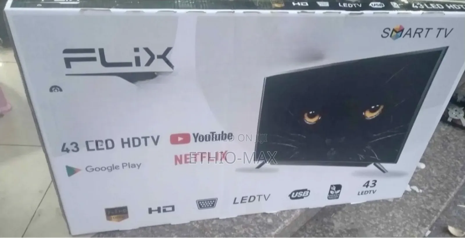 Flix 43” Smart Android Tv – New | Double Glass | Original