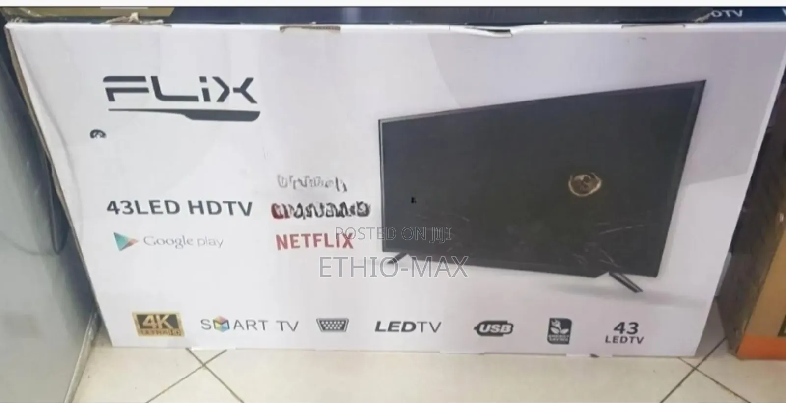 Flix 43” Smart Android Tv – New | Double Glass | Original