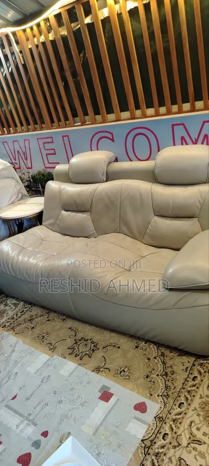 Used Sofa and Tempered Glass Table