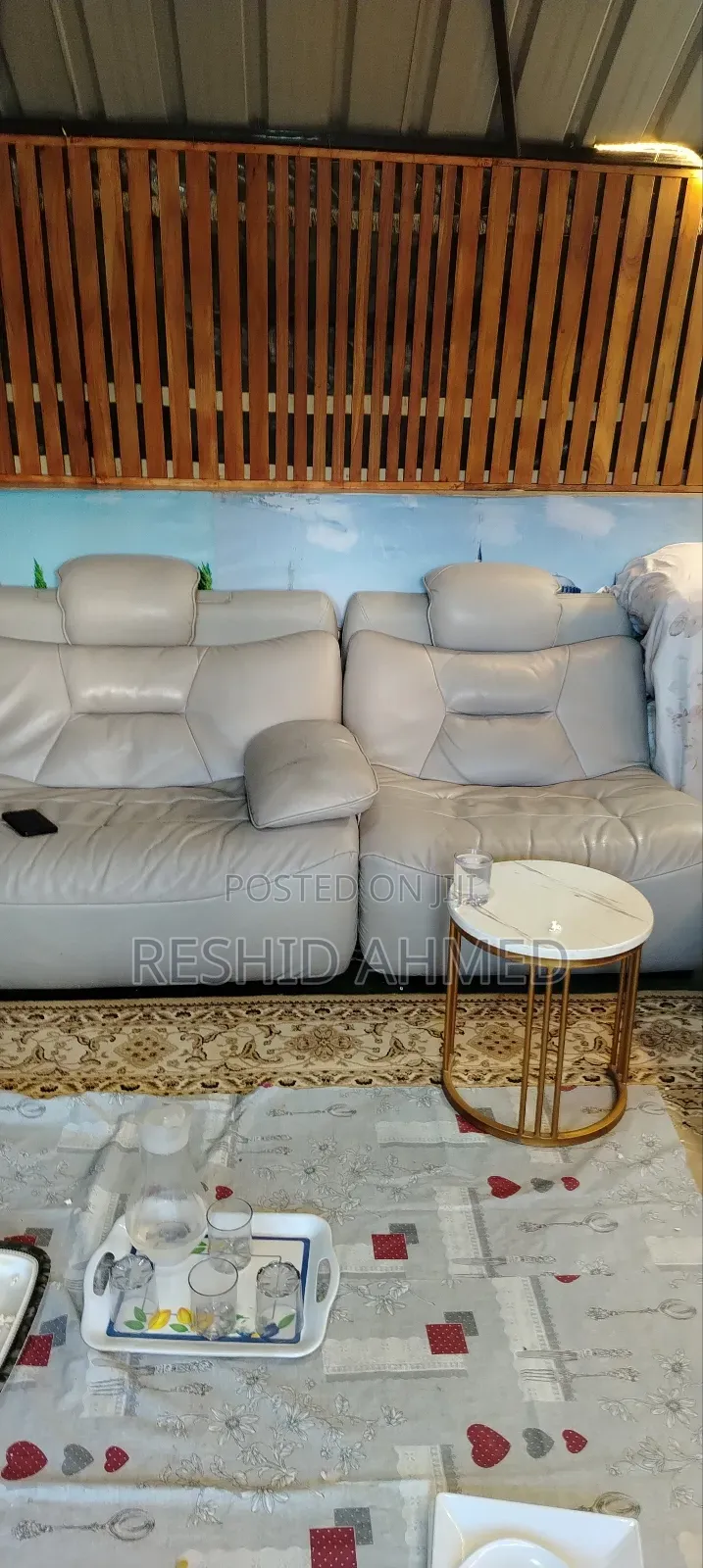 Used Sofa and Tempered Glass Table