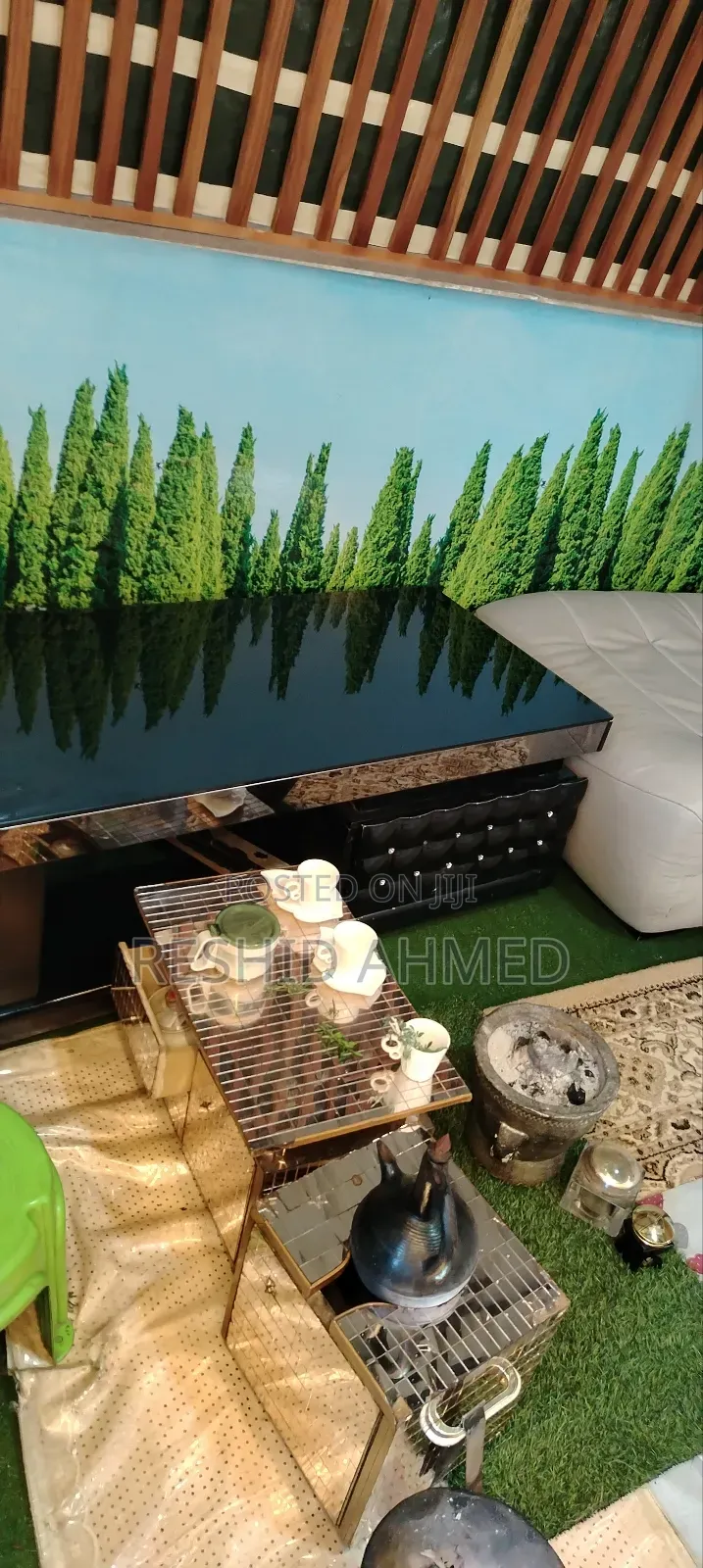 Used Sofa and Tempered Glass Table