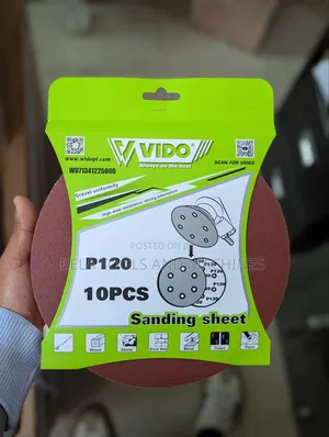 Vido Wall Sander Sheet (ብርጭቆ ወረቀት) P120 10 PCS