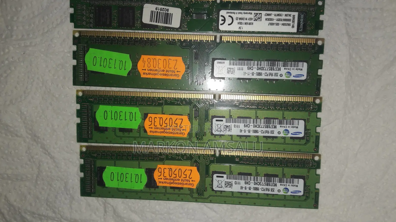 Desktop Ram for Sale - Kingston 4gb Samsung 2gb (Ddr3 )