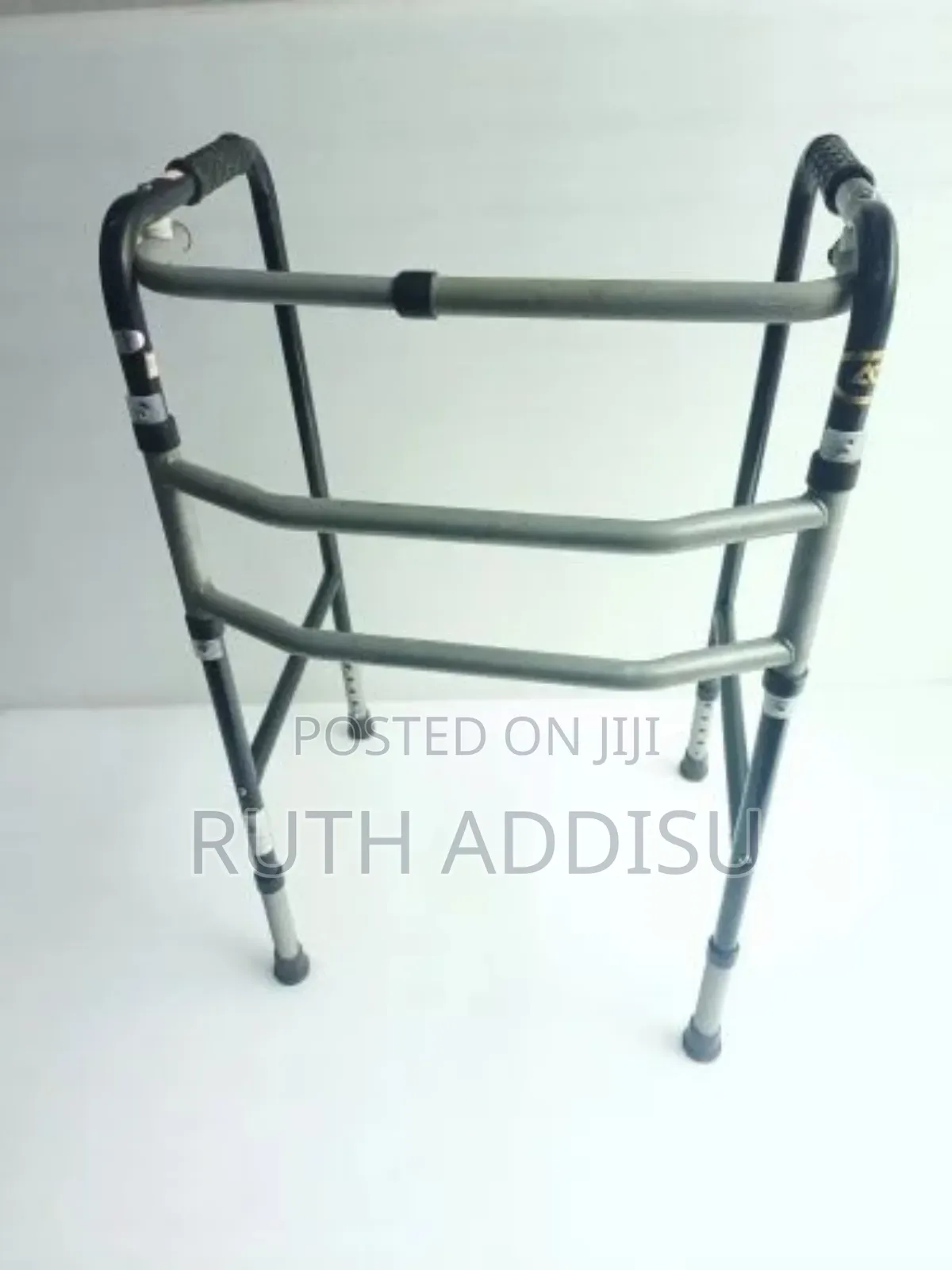 Ms Black Height Adjustable Walker Foldable Light Weight Foldable Walk