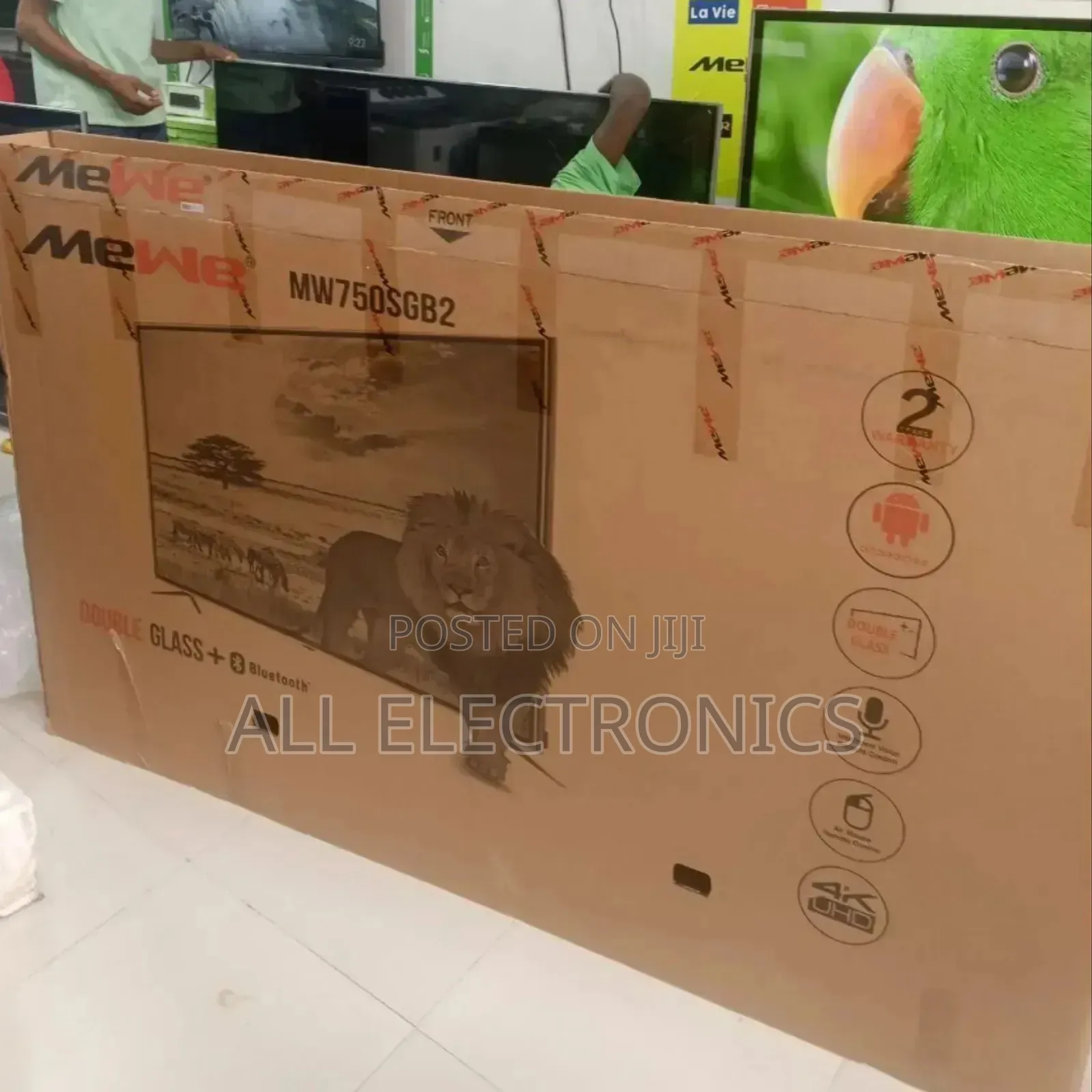 Mewe 75"Inch Tv Uhd Double Glass Tv